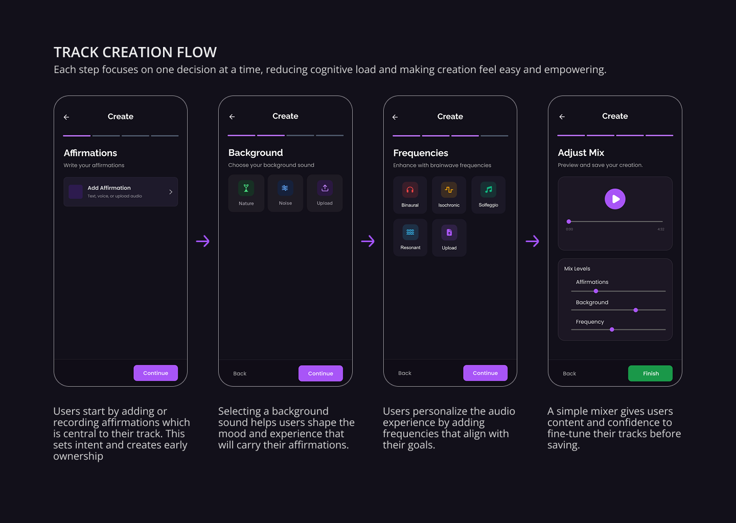 Onboarding flow: Track creation step